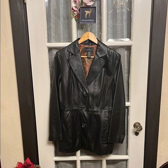 Leather Structured Jacket - Picture 2 of 14